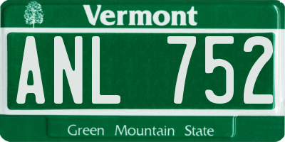 VT license plate ANL752