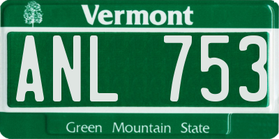 VT license plate ANL753