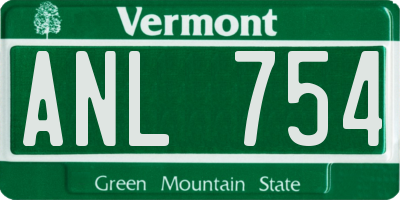 VT license plate ANL754