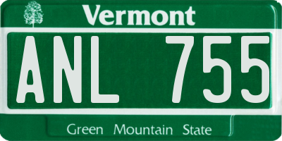 VT license plate ANL755