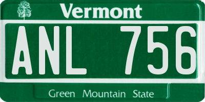VT license plate ANL756