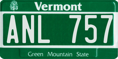 VT license plate ANL757