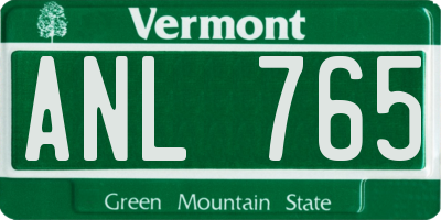 VT license plate ANL765