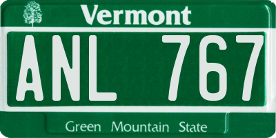 VT license plate ANL767