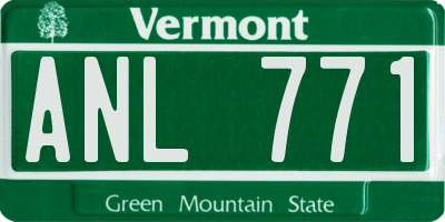 VT license plate ANL771