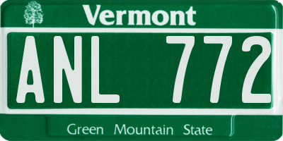 VT license plate ANL772