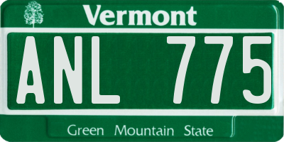 VT license plate ANL775