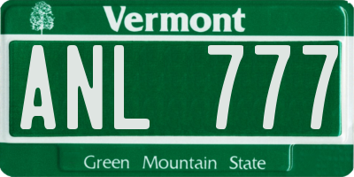 VT license plate ANL777