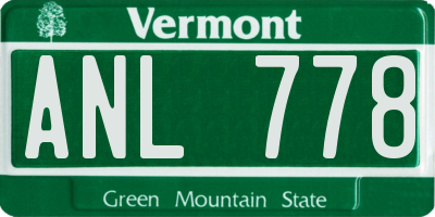VT license plate ANL778