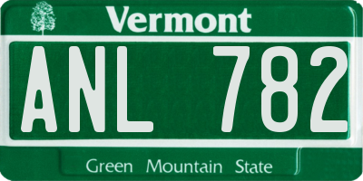 VT license plate ANL782