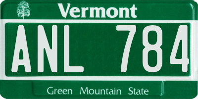 VT license plate ANL784