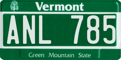 VT license plate ANL785