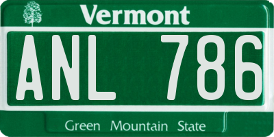 VT license plate ANL786