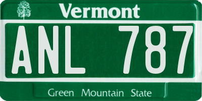VT license plate ANL787