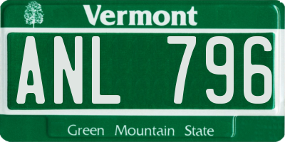 VT license plate ANL796