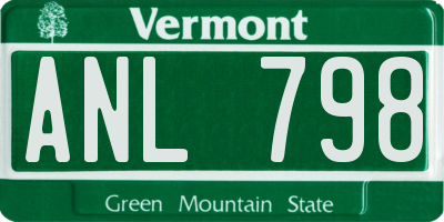 VT license plate ANL798