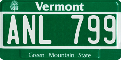 VT license plate ANL799