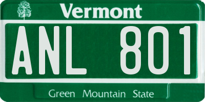 VT license plate ANL801