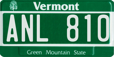 VT license plate ANL810