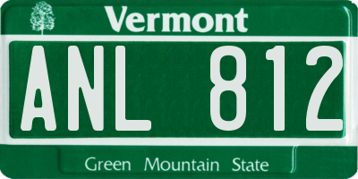 VT license plate ANL812