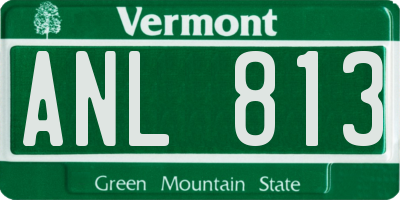 VT license plate ANL813