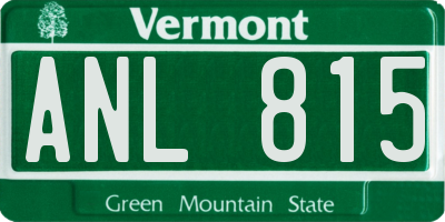 VT license plate ANL815