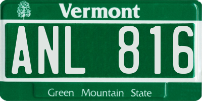 VT license plate ANL816