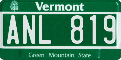 VT license plate ANL819