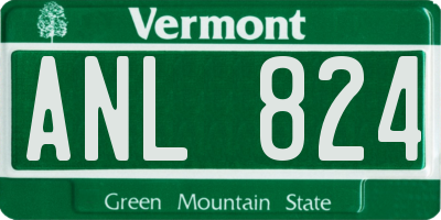 VT license plate ANL824