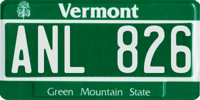 VT license plate ANL826