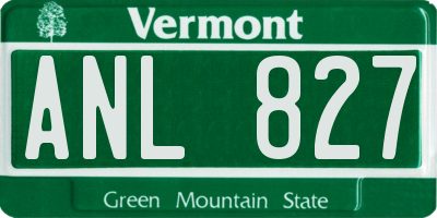 VT license plate ANL827