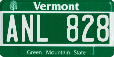 VT license plate ANL828