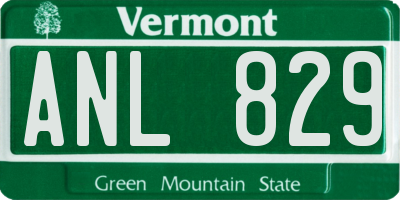 VT license plate ANL829