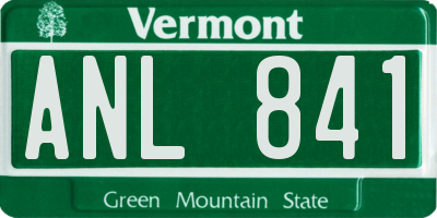 VT license plate ANL841