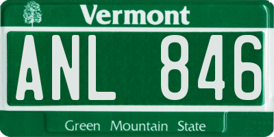VT license plate ANL846