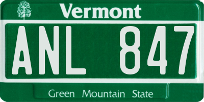 VT license plate ANL847