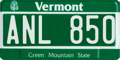 VT license plate ANL850