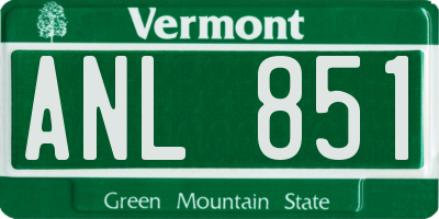 VT license plate ANL851