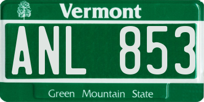 VT license plate ANL853