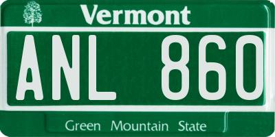 VT license plate ANL860
