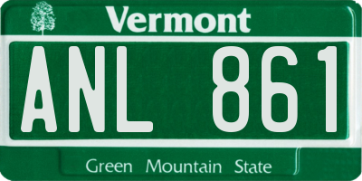 VT license plate ANL861