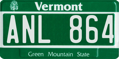 VT license plate ANL864