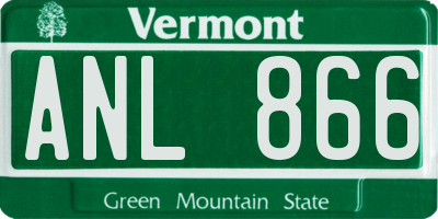 VT license plate ANL866