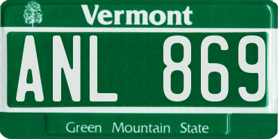 VT license plate ANL869