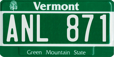 VT license plate ANL871