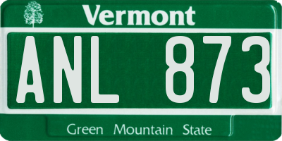 VT license plate ANL873