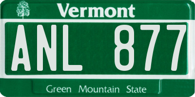 VT license plate ANL877