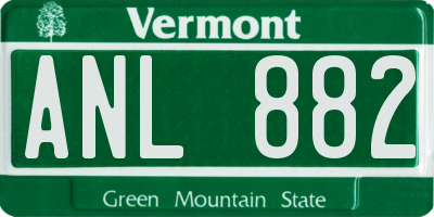 VT license plate ANL882