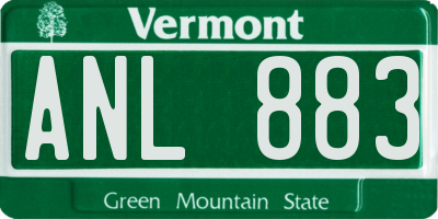 VT license plate ANL883