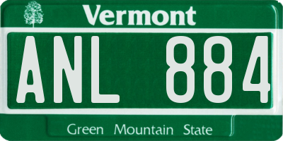VT license plate ANL884